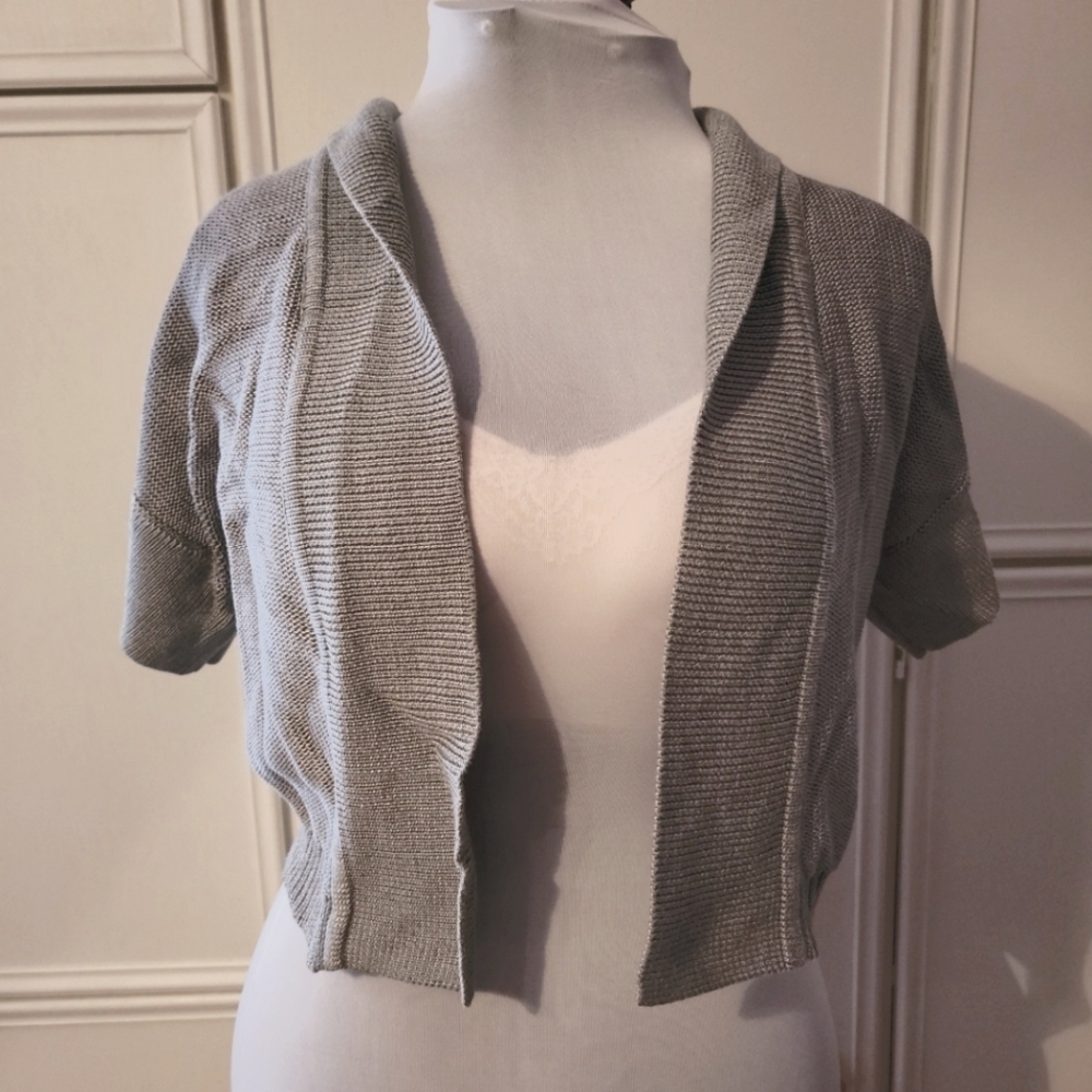 Worthington Short Sleeve Knit Open Cardigan